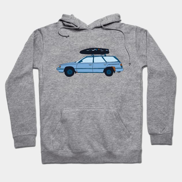 Baby Blue Subaru Hoodie by emilylongbrake